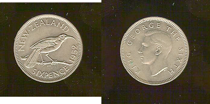 New Zealand 6 pence 1952 Unc